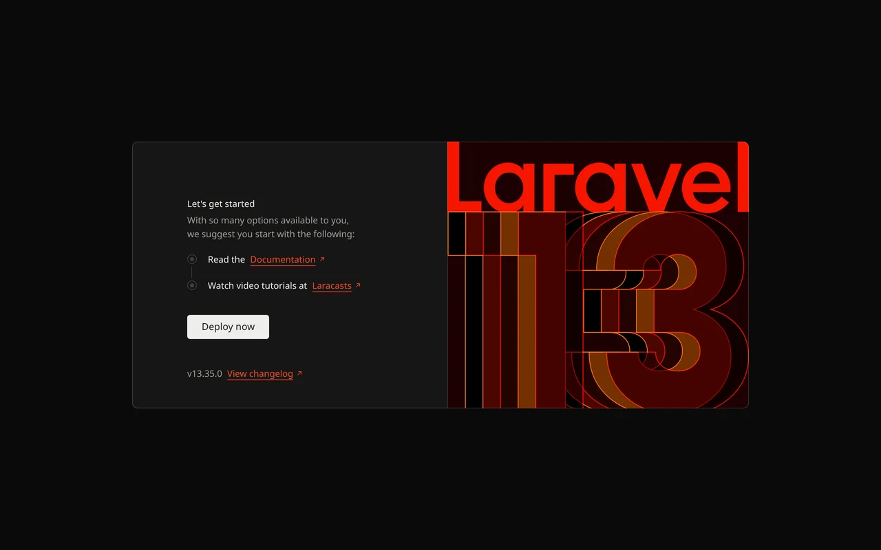 Die Willkommensseite von Laravel im neuen Projekt, geöffnet unter https://acme-shop.test