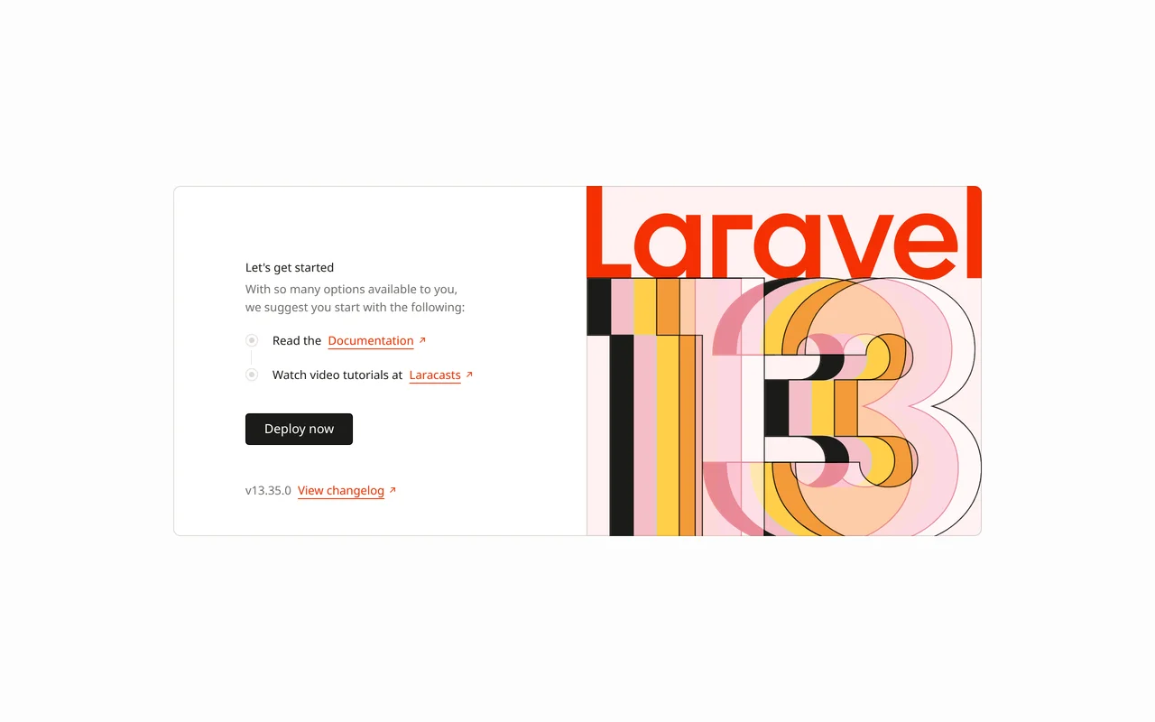 Die Willkommensseite von Laravel im neuen Projekt, geöffnet unter https://acme-shop.test